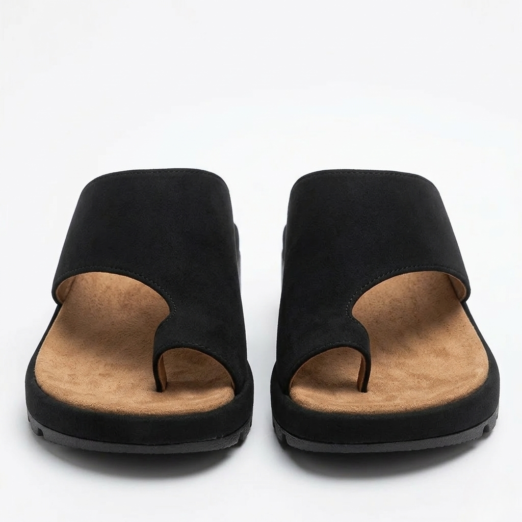Women's Toe Ring Slide Sandals – Non Slip Wedge Summer Sandals