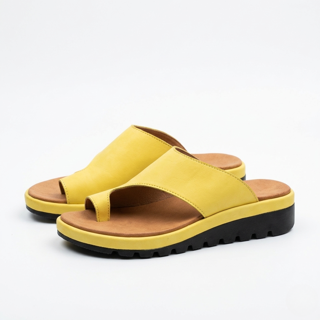 Women's Toe Ring Slide Sandals – Non Slip Wedge Summer Sandals