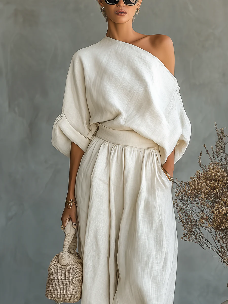 Women's Off Shoulder Matching Set – Elegant Two Piece Outfit