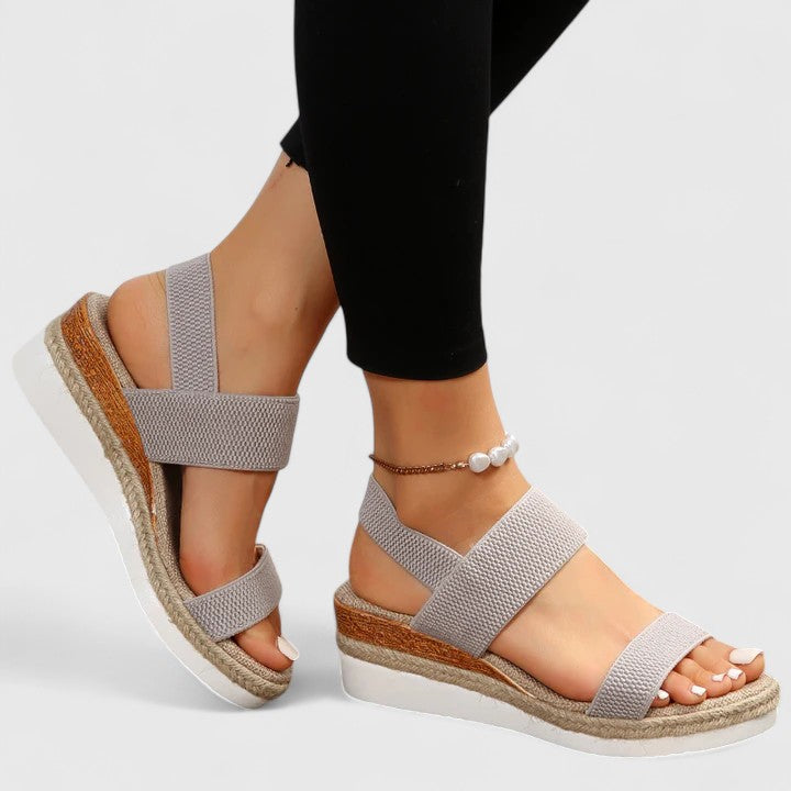 Women's Comfortable Wedge Sandals – Stretch Strap Cushioned Summer Shoes