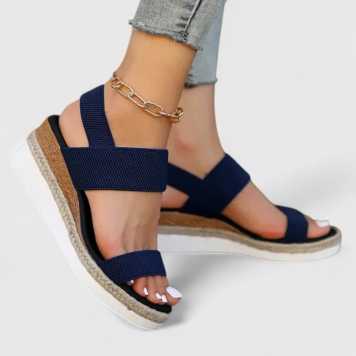Women's Comfortable Wedge Sandals – Stretch Strap Cushioned Summer Shoes