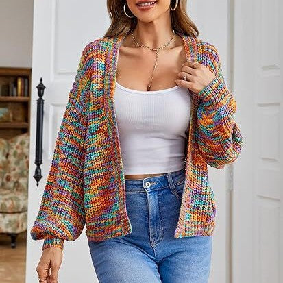 Women’s Relaxed-Fit Long Sleeve Cardigan – Casual European American Style