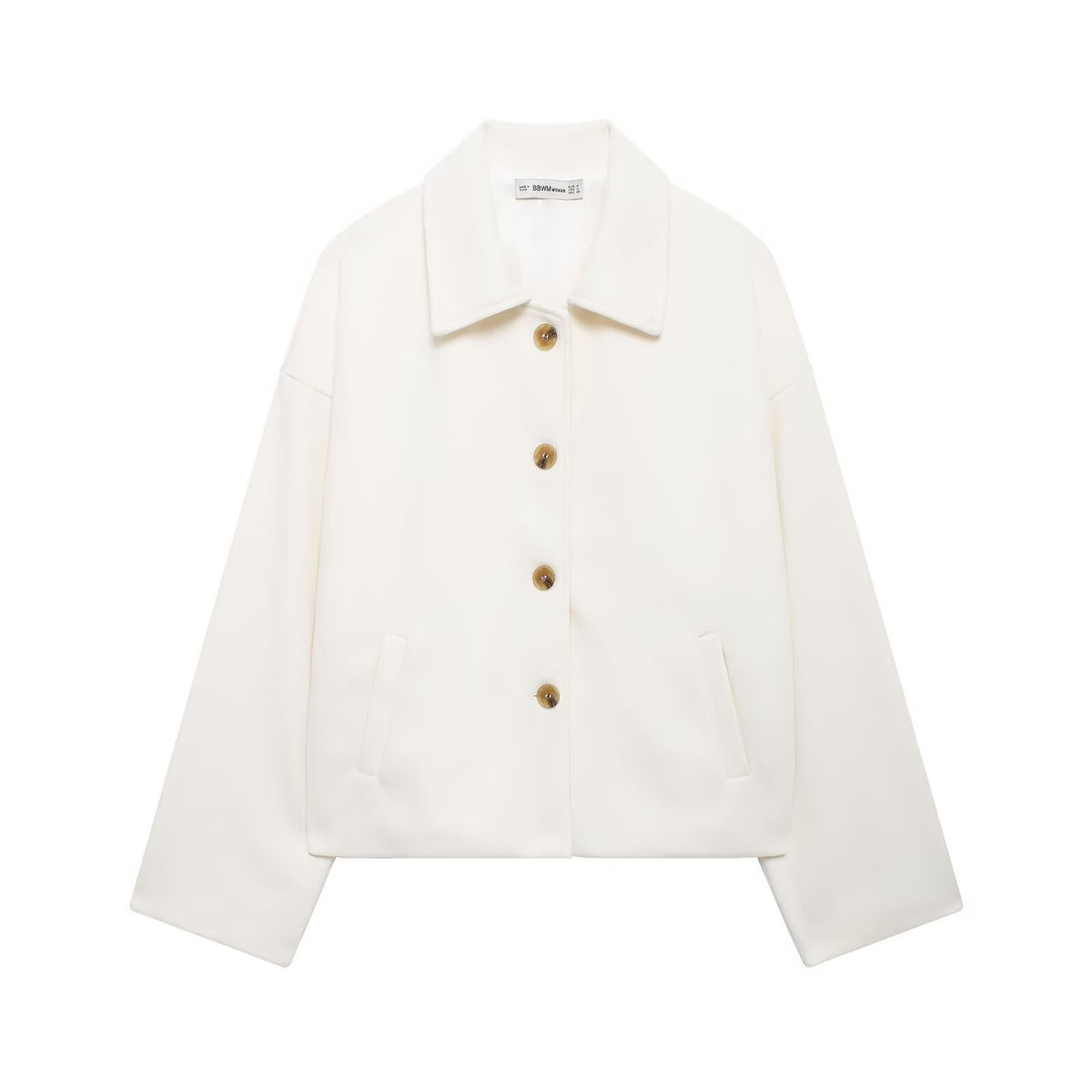 Short Notched-Collar Wool Coat - Chic and Soft
