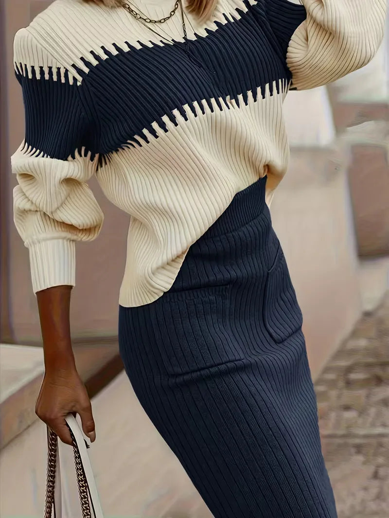 Ribbed Two-Piece Skirt Set - Coordinated and Comfortable