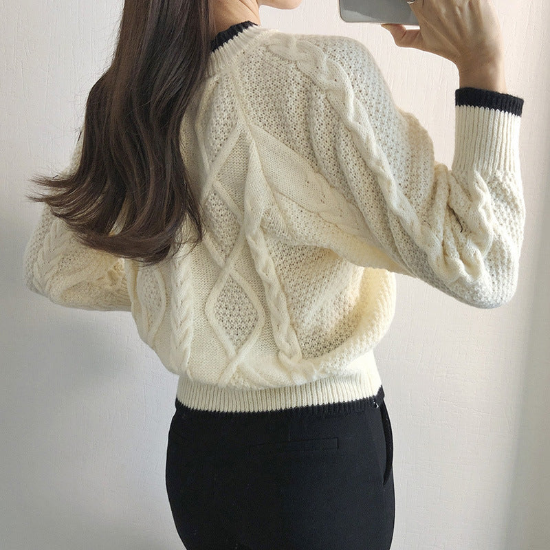Color-Block Button-Up Cardigan - Soft and Trendy