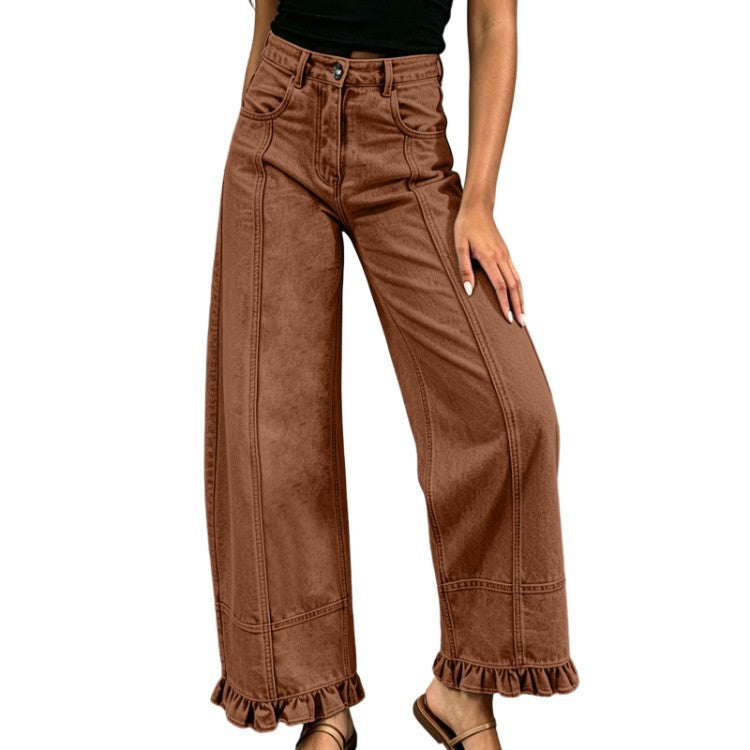 Women’s Loose-Fit Wide-Leg Denim Pants – Stylish Casual High-Waisted Jeans Everyday Streetwear
