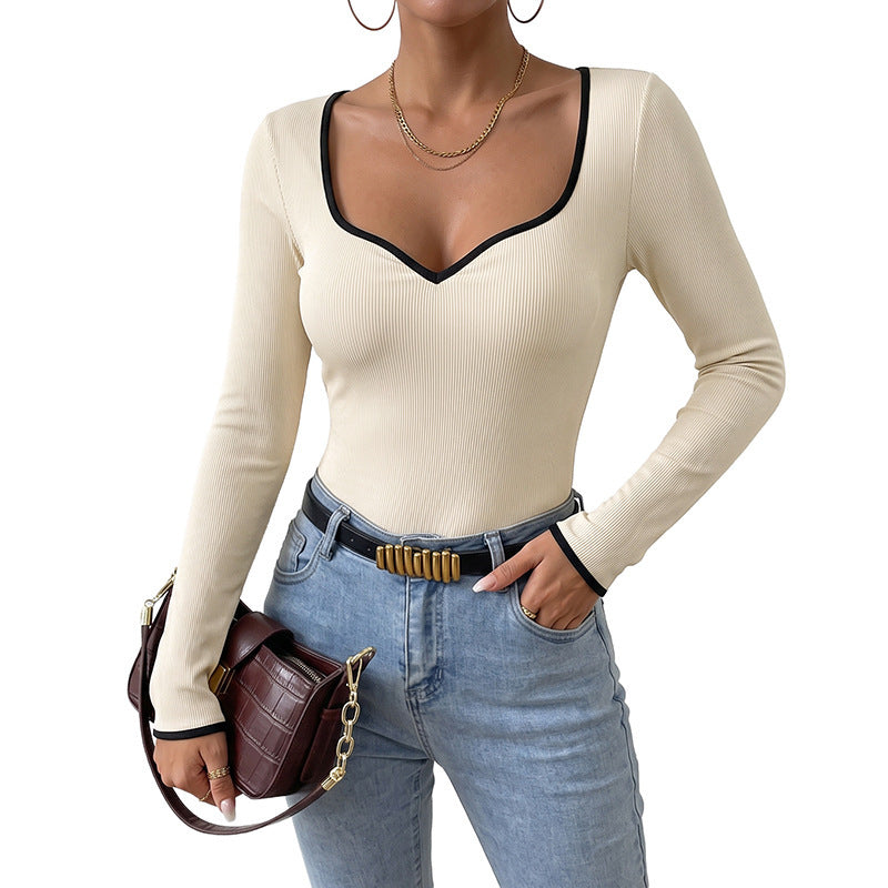 Women's Rib Knit Long Sleeve Jumpsuit - Soft Casual One Piece Outfit