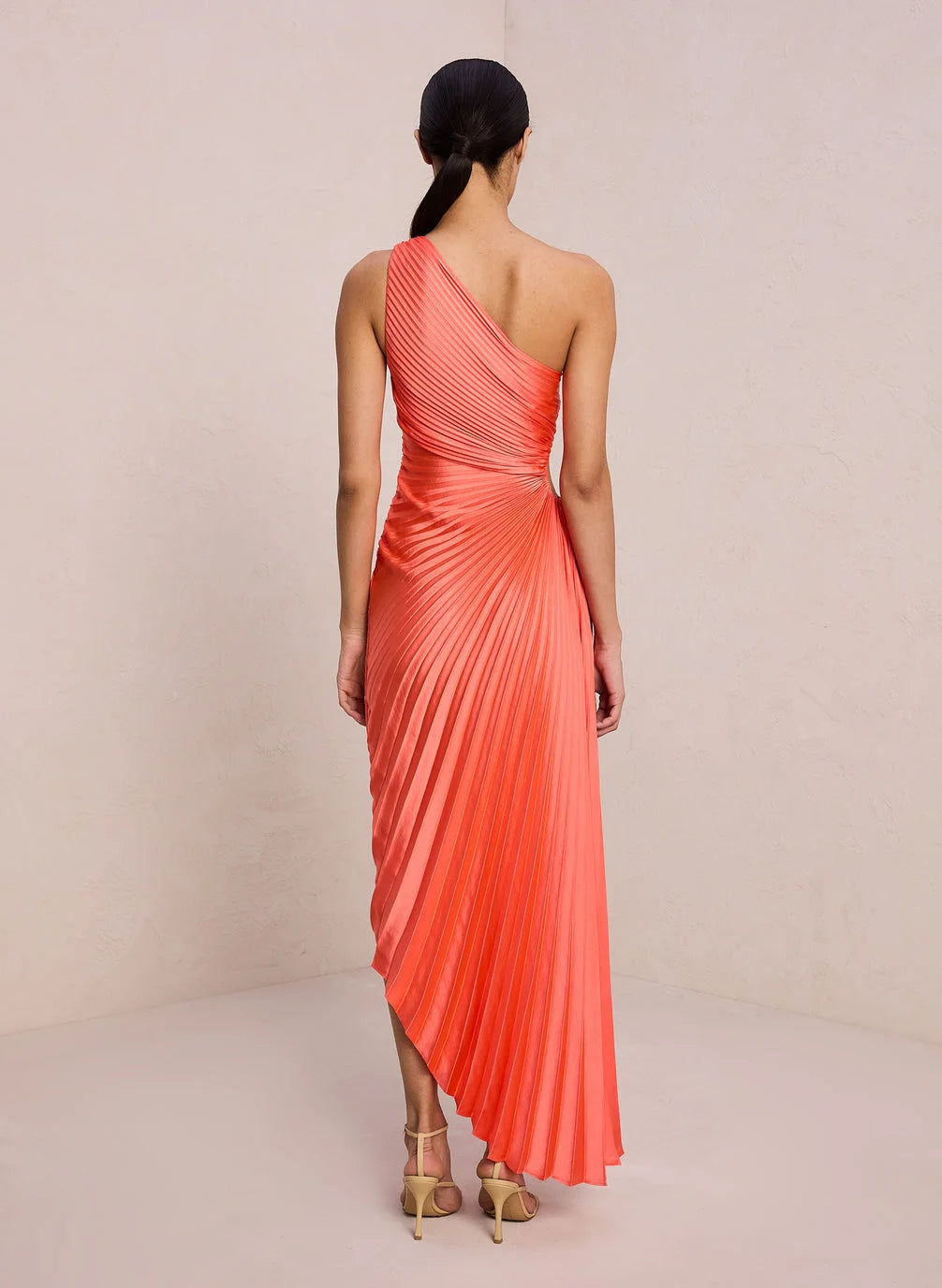 Women's One Shoulder Pleated Maxi Dress - Elegant Occasion Dress
