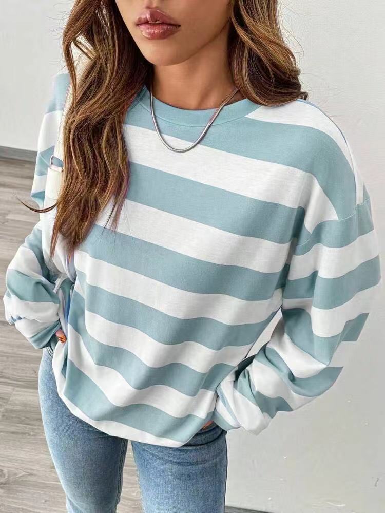 Women’s Striped Long Sleeve Top – Relaxed Modern Style
