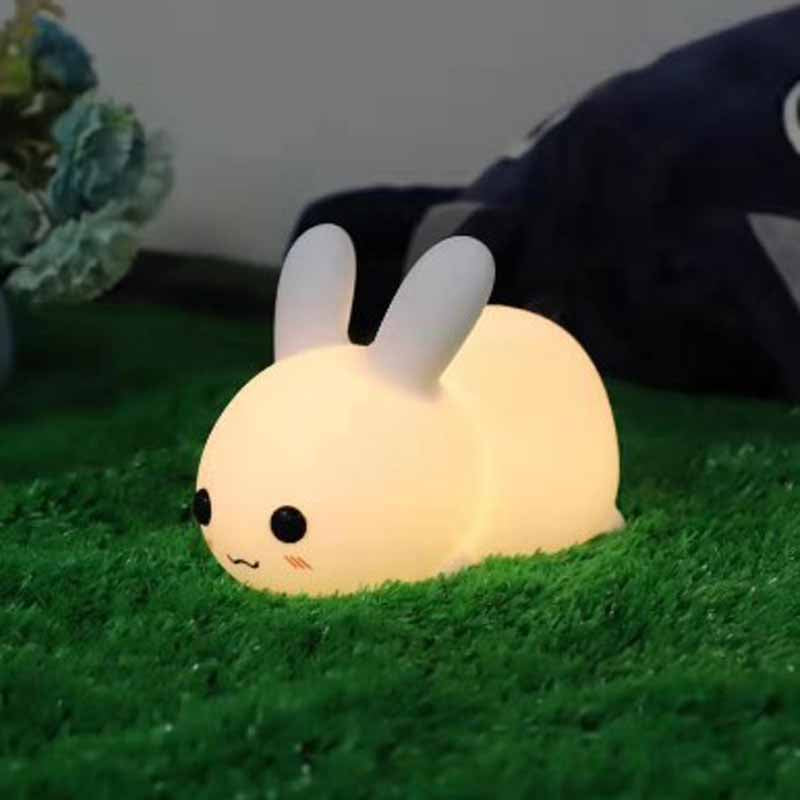 Silicone Rabbit LED Night Light – Cartoon Dimmable Lamp USB Rechargeable for Kids
