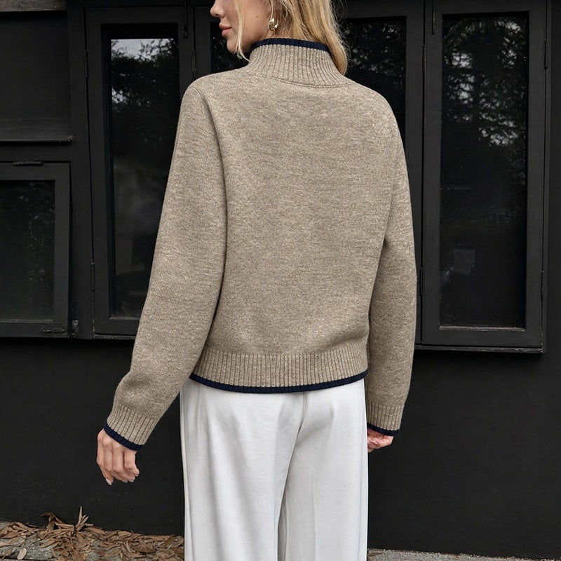 Women's Minimal Knit Sweater - Soft Solid Color Everyday Essential
