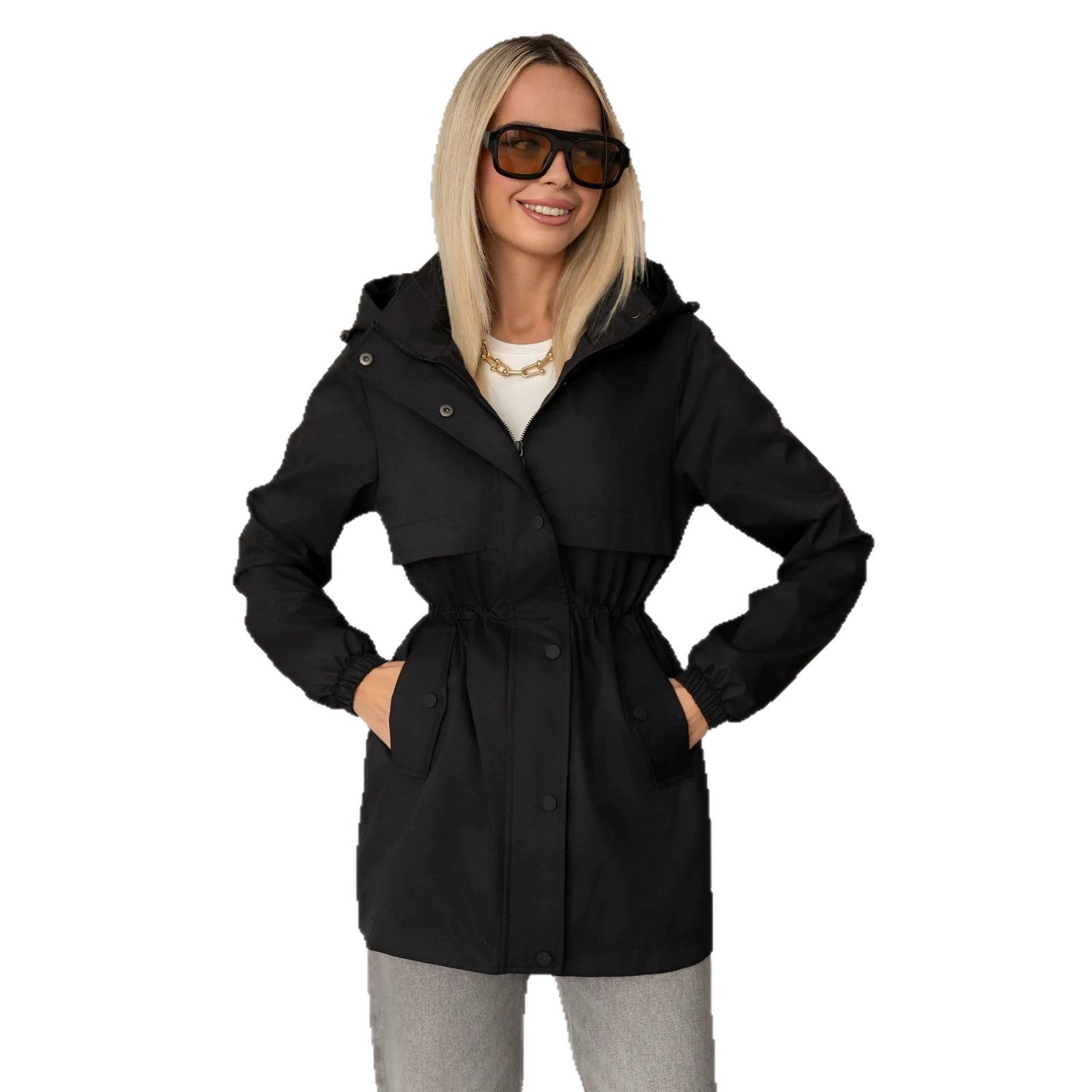 Women's Hooded Casual Jacket - Lightweight Sporty Everyday Layer