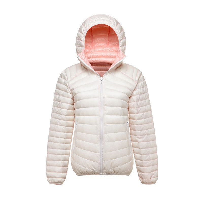 Lightweight Short Hooded Puffer Jacket - Warm and Practical