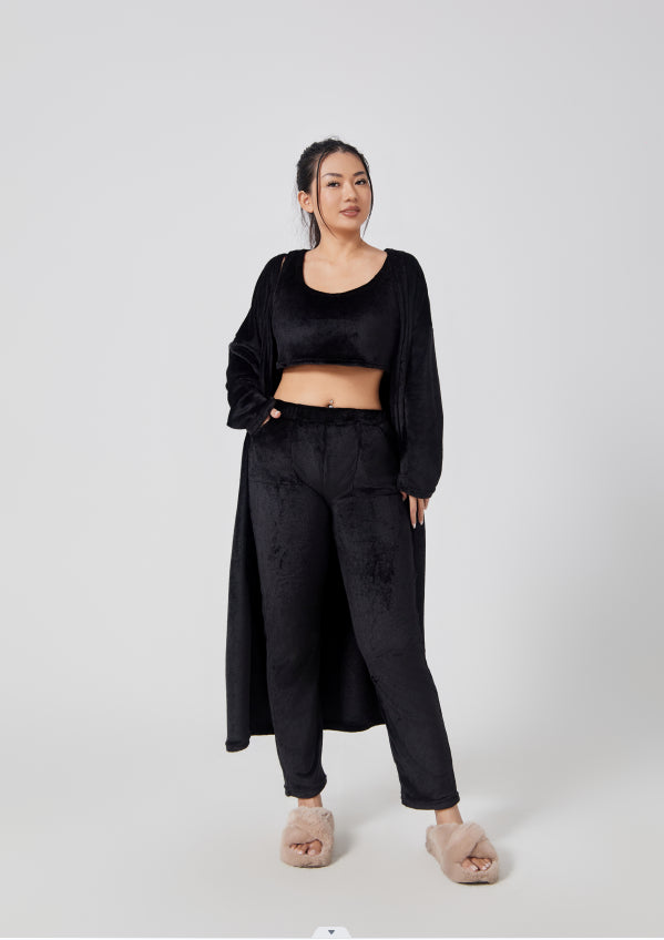 Women’s 3-Piece Winter Pajama Set – Cozy Warm Loungewear
