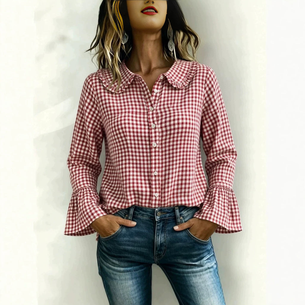 Women’s Casual Vintage Plaid Shirt – Loose-Fit Relaxed Everyday Style