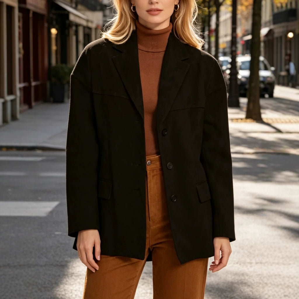 Retro Pocket Coat - Loose and Elegant
