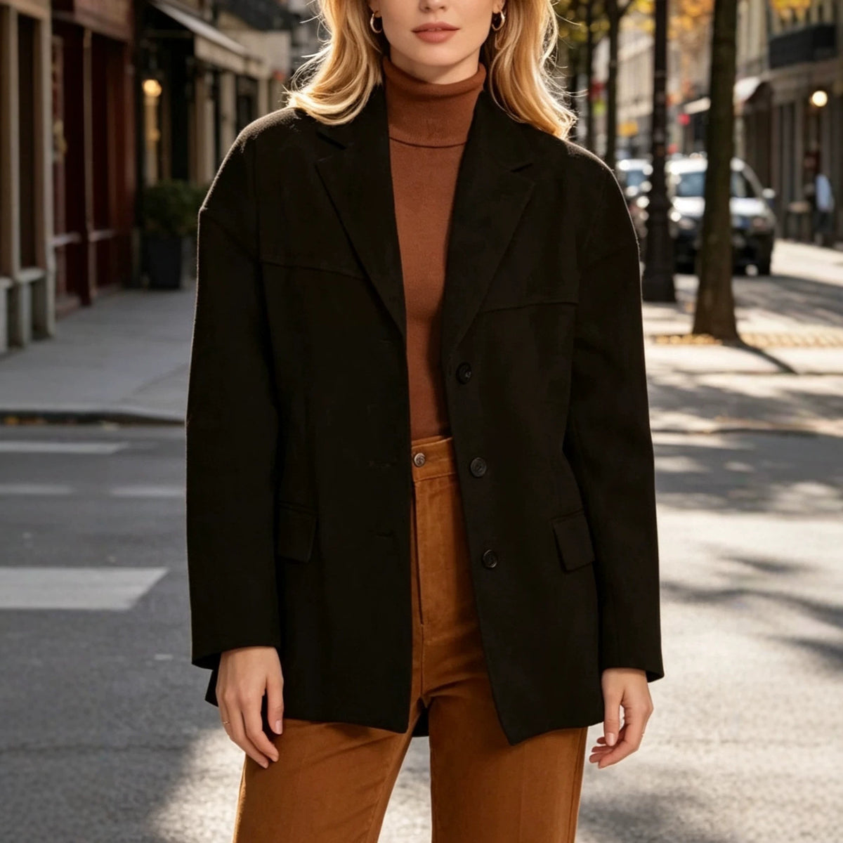 Retro Pocket Coat - Loose and Elegant