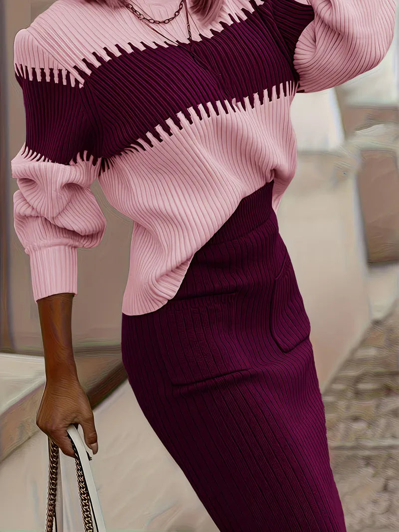 Ribbed Two-Piece Skirt Set - Coordinated and Comfortable
