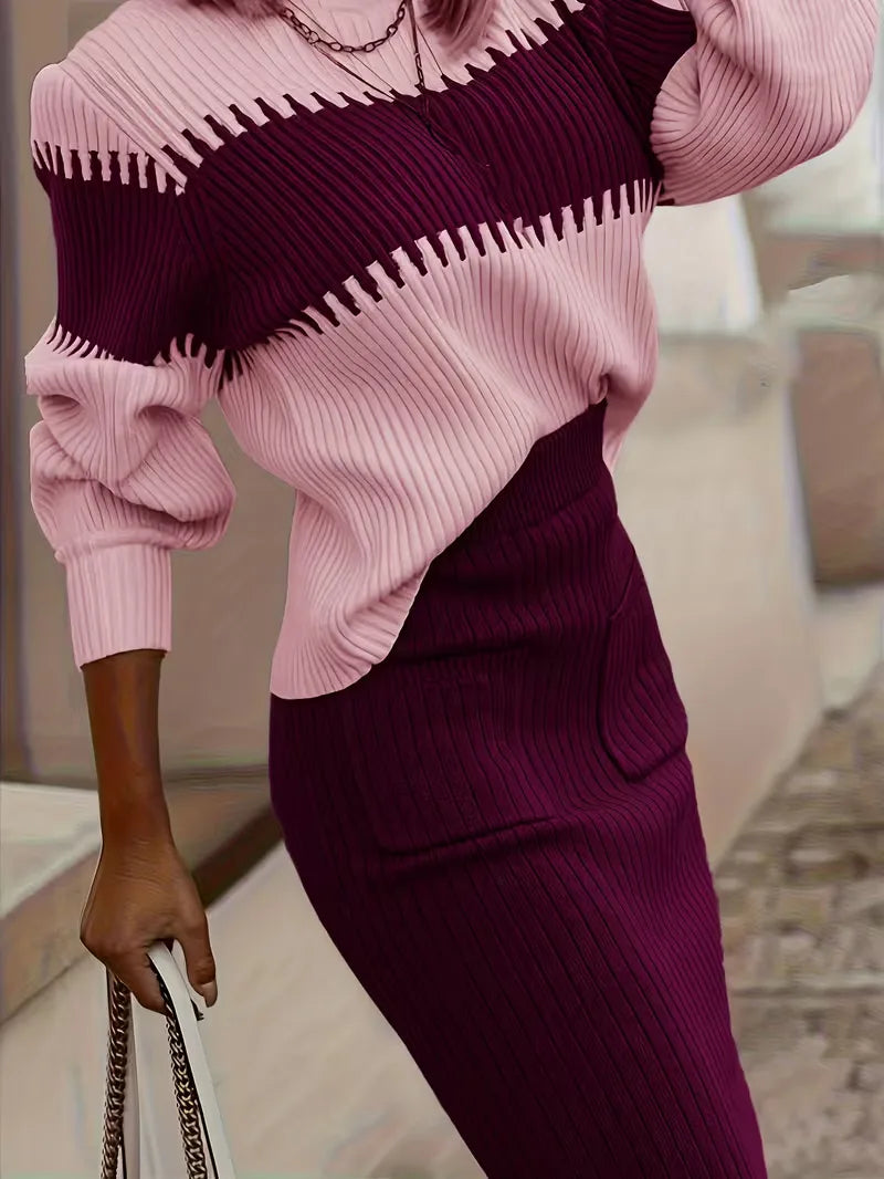 Ribbed Two-Piece Skirt Set - Coordinated and Comfortable