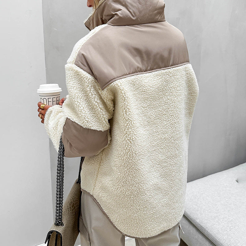 Women’s Premium Plush Lapel Sweater – Cozy Loose-Fit Pullover