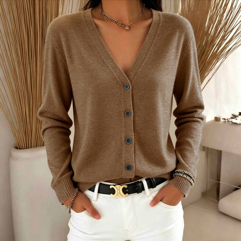 V-Neck Cardigan Sweater - Soft and Versatile