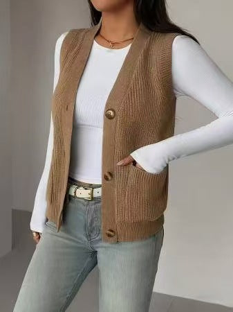 Button Sweater Vest - Soft and Easy to Layer