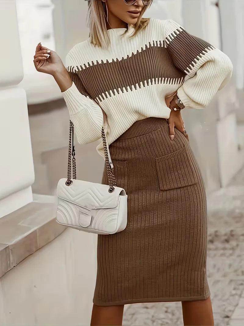 Ribbed Two-Piece Skirt Set - Coordinated and Comfortable