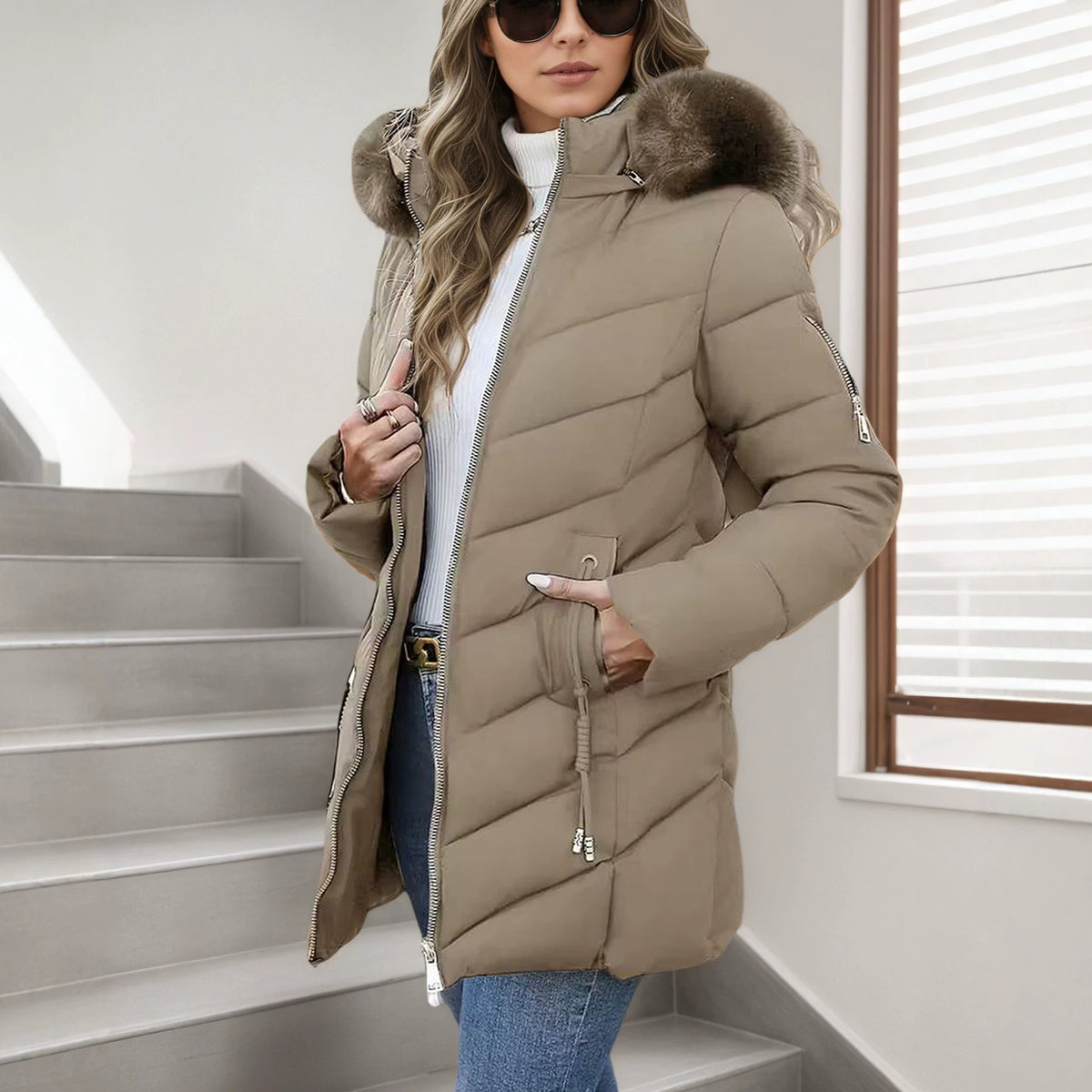 Slim-Fit Hooded Down Jacket - Warm and Versatile