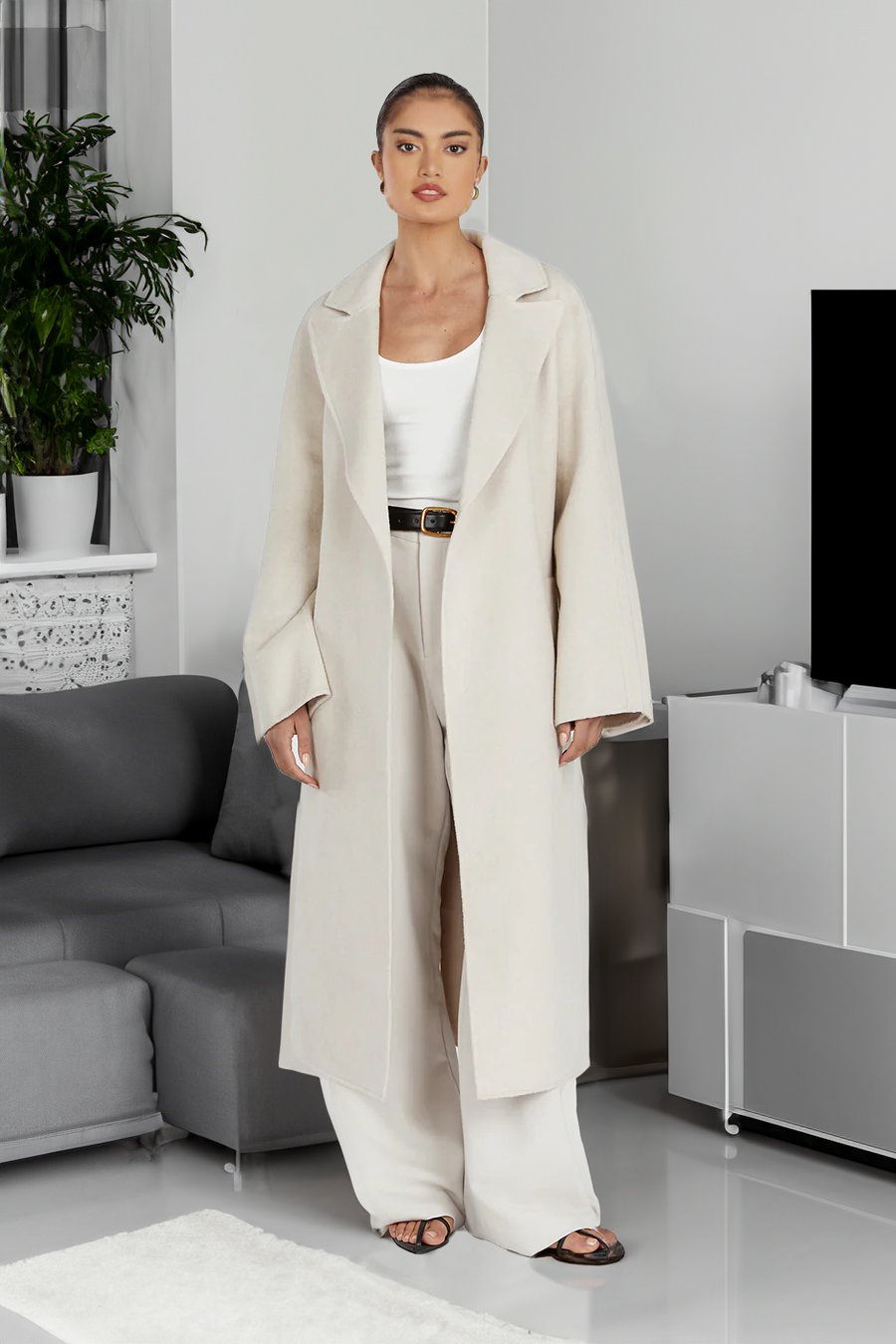 Women's Winter Collar Coat - Chic Warm Everyday Outerwear