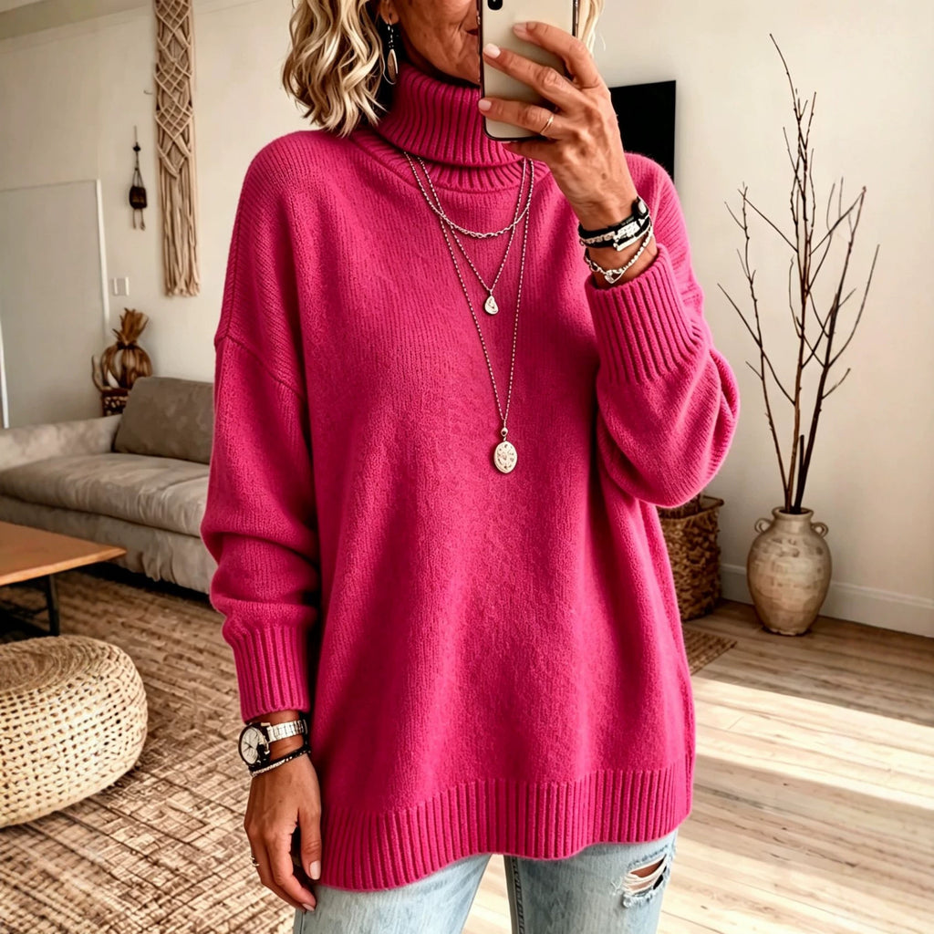Loose-Fit Turtleneck Sweater - Soft and Trendy