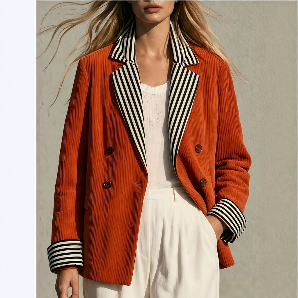 Retro Color-Block Orange Jacket - Bold and Casual