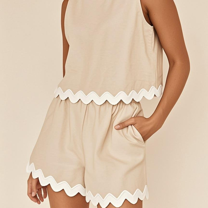 Women's Sleeveless Shorts Set – Clean Minimal Summer Co-Ord Style