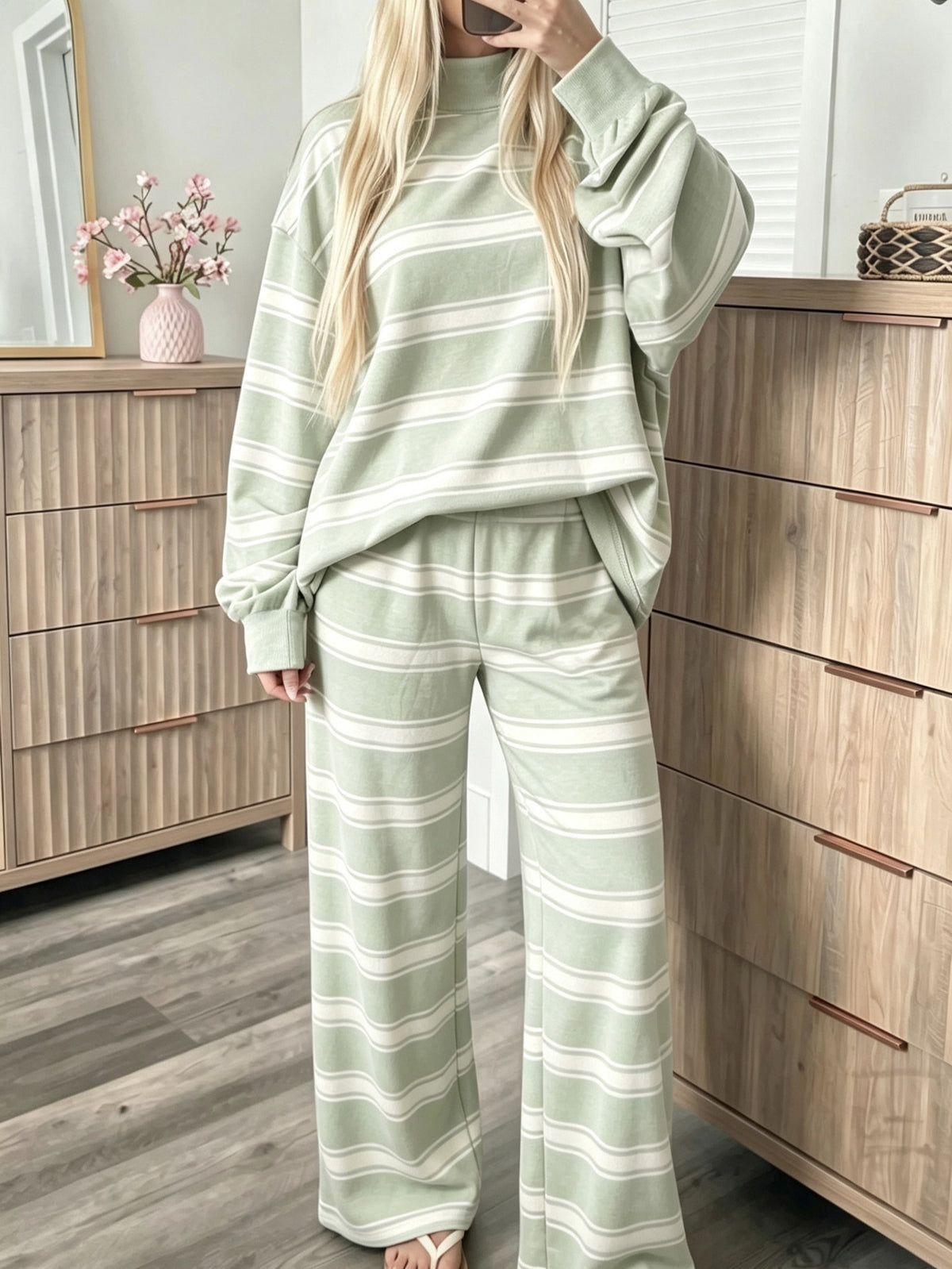 Striped Casual Women's Set - Relaxed and Coordinated