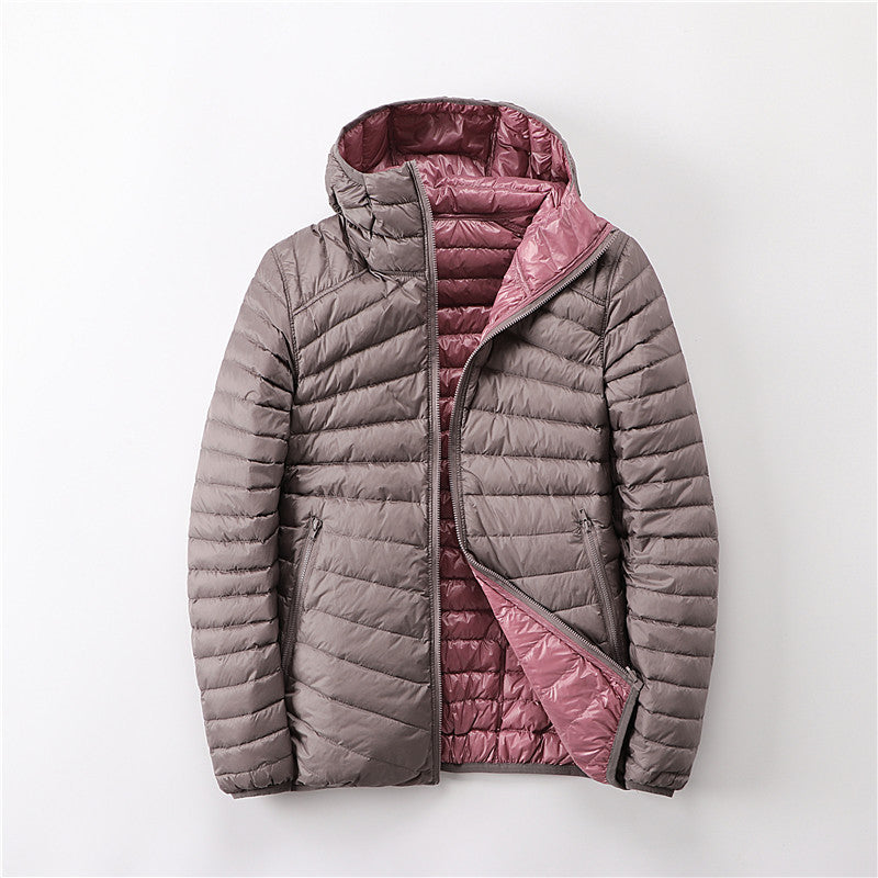Lightweight Short Hooded Puffer Jacket - Warm and Practical