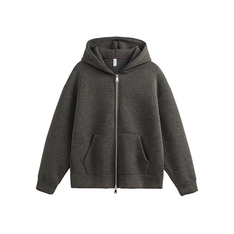 Unisex Retro Oversized Hoodie – Loose Casual Zip-Up Sweatshirt