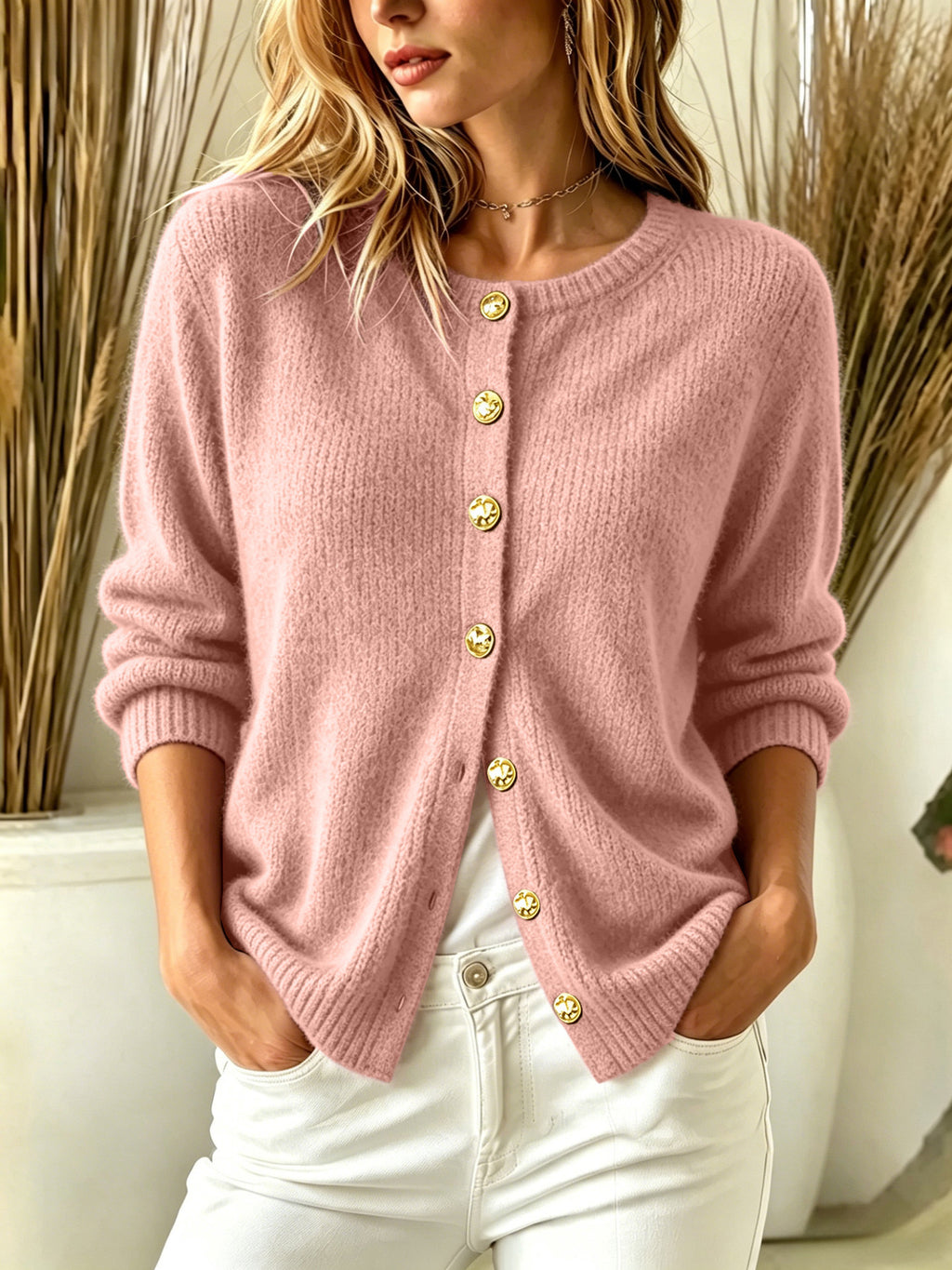 Women’s Button-Down Knit Cardigan – Soft Versatile Layer