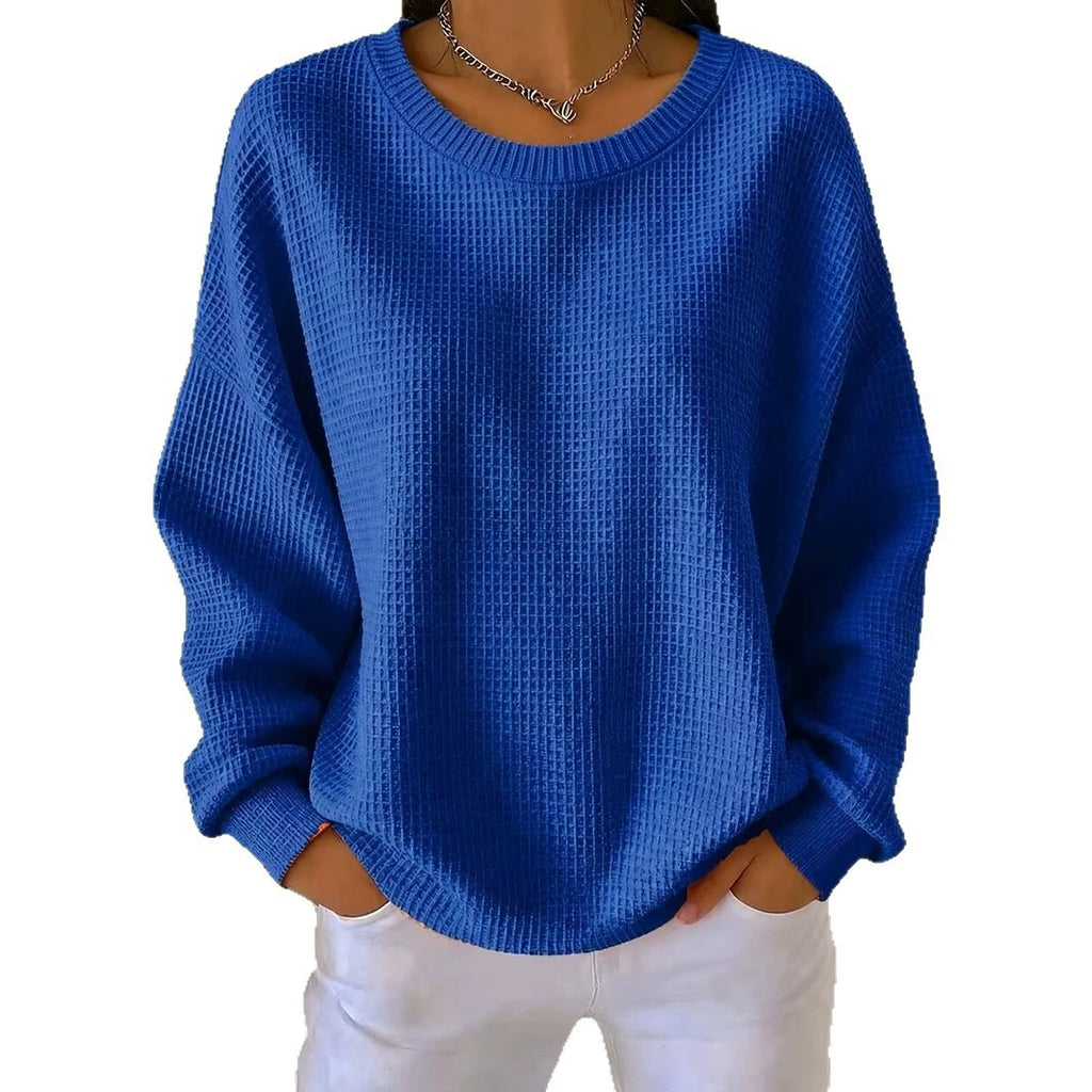 Waffle Patchwork Sweatshirt - Soft and Casual