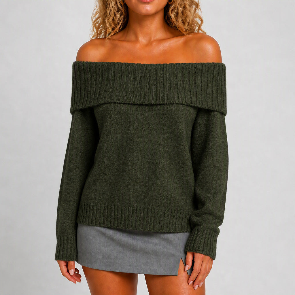Women’s Long Sleeve Solid Knit Sweater – Soft Everyday Pullover