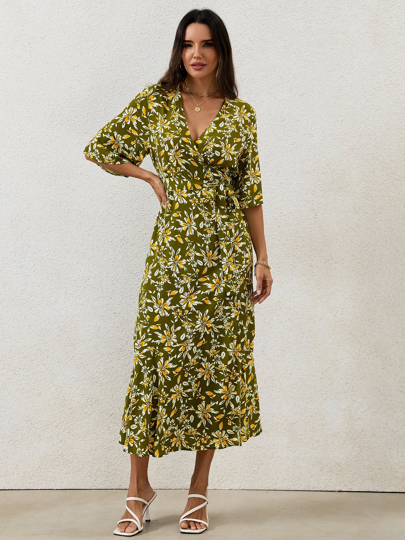 Women's Half-Sleeve Sheath Dress – Clean Elegant Occasion Style