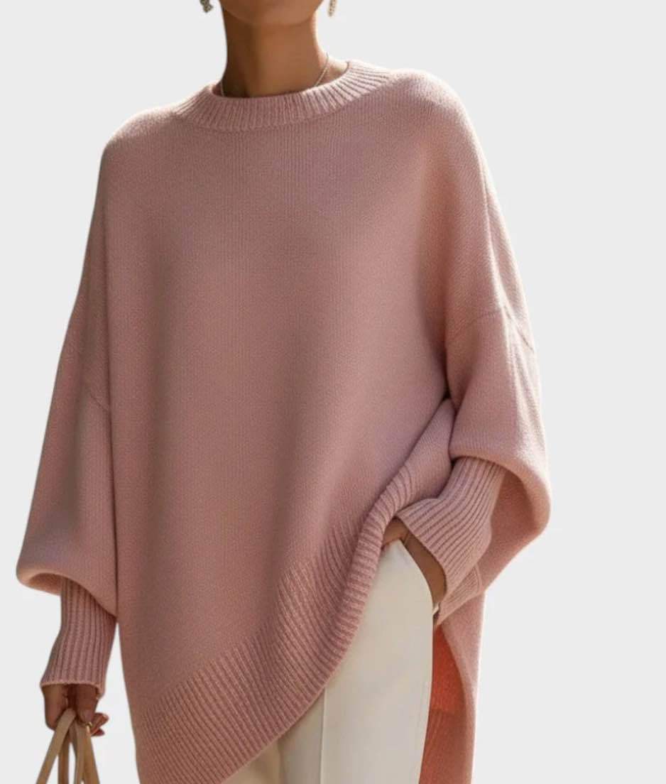 Women’s Thick Crew-Neck Knitted Pullover – Loose All-Matching Sweater