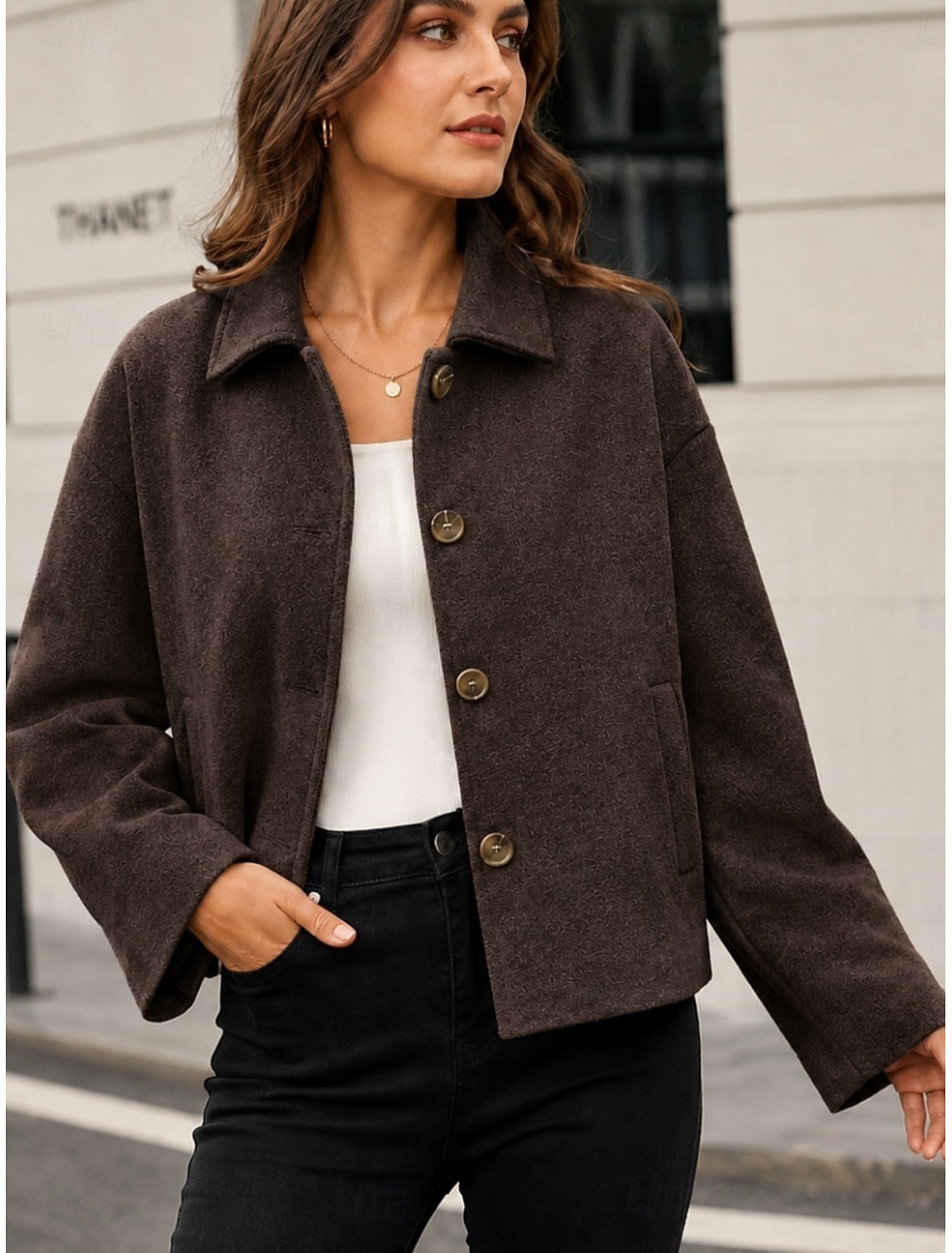 Short Button Peacoat - Classic and Comfortable