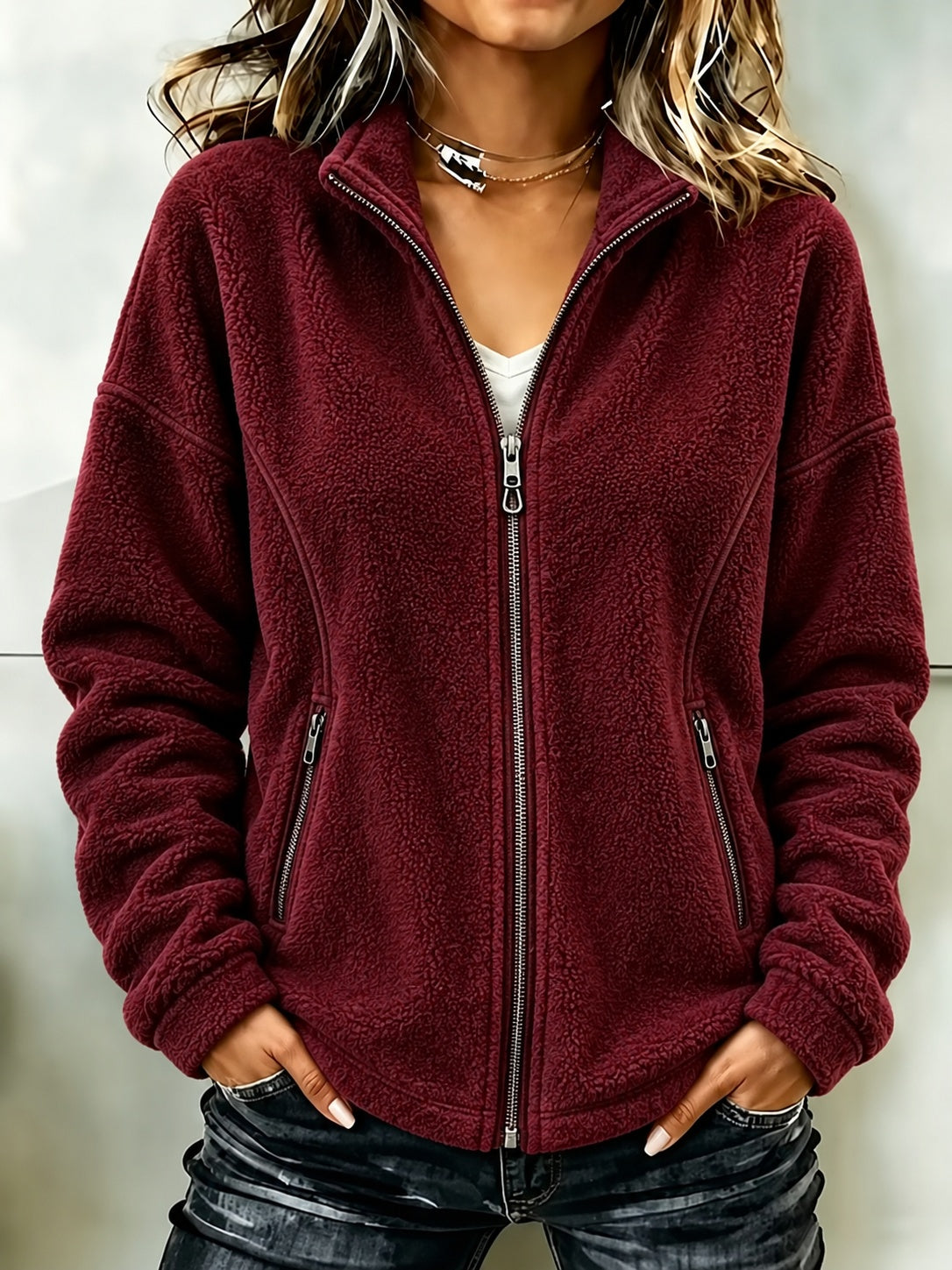 Women's Relaxed Long-Sleeve Cardigan - Flowy and Elegant