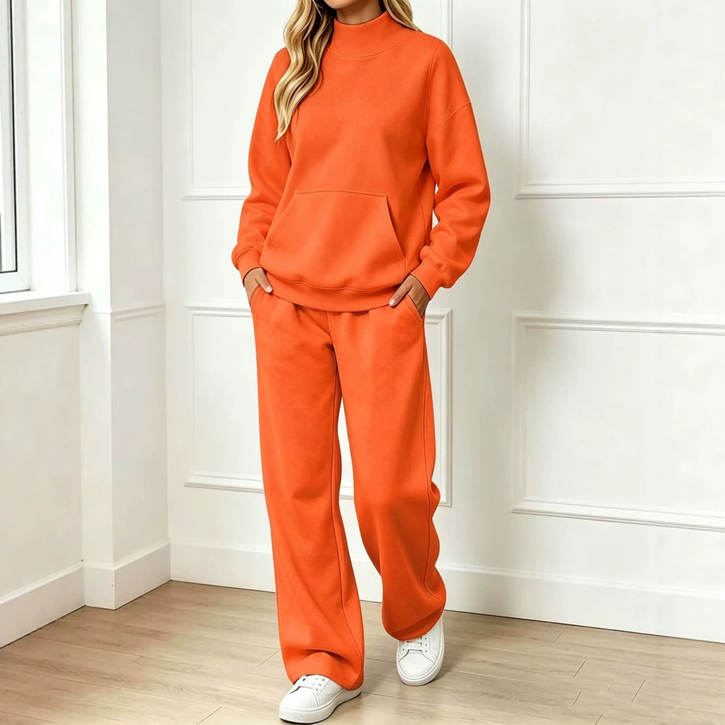 Mock-Neck Sweatshirt Set - Cozy and Easy