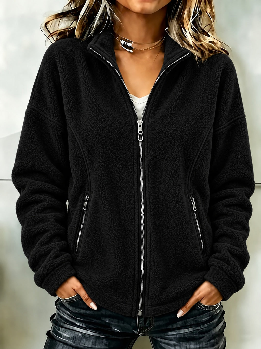 Women's Relaxed Long-Sleeve Cardigan - Flowy and Elegant