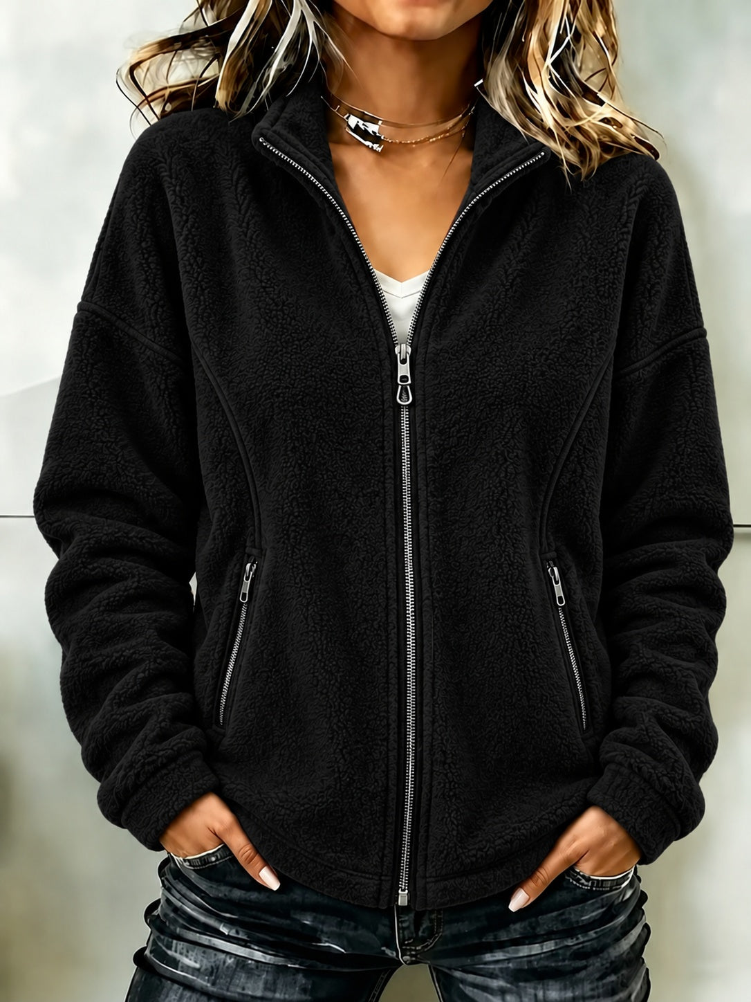 Women's Relaxed Long-Sleeve Cardigan - Flowy and Elegant