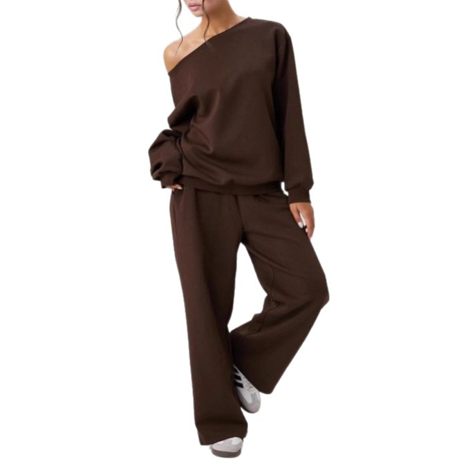 Women’s Sporty Off-Shoulder Two-Piece Set – Trendy Casual Style