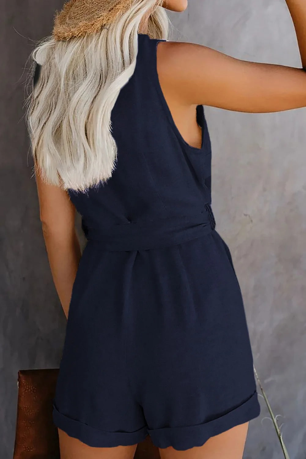 Women's Short Jumpsuit with Pockets - Casual Summer One Piece