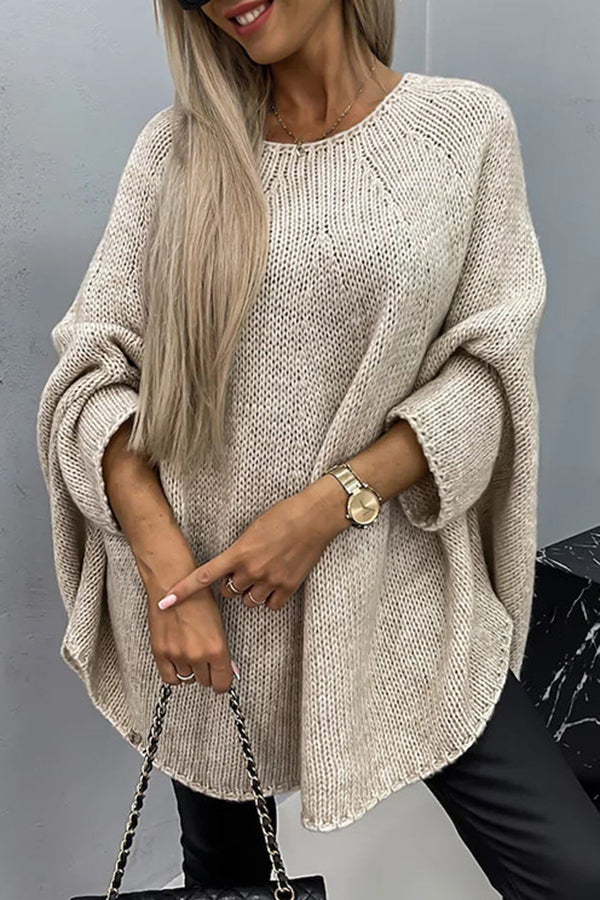 Loose Knit Sweater with Round Neck