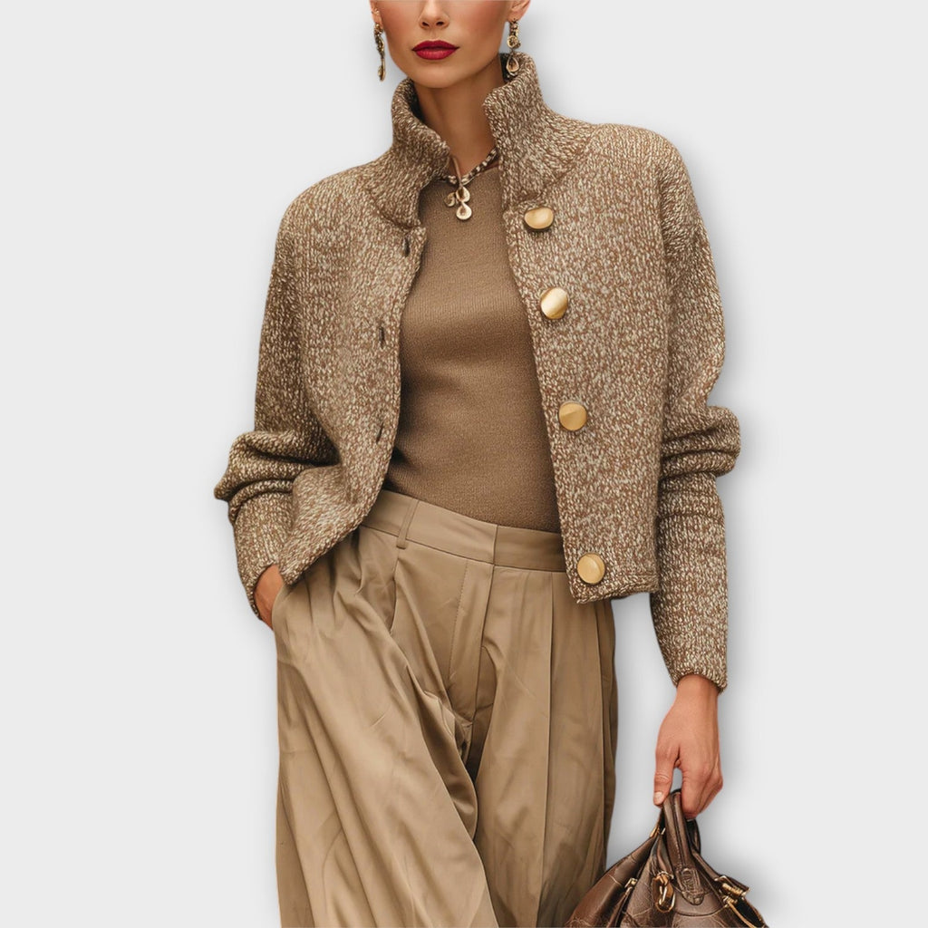 Women's Textured Knit Button Jacket - Chic Soft Everyday Layer