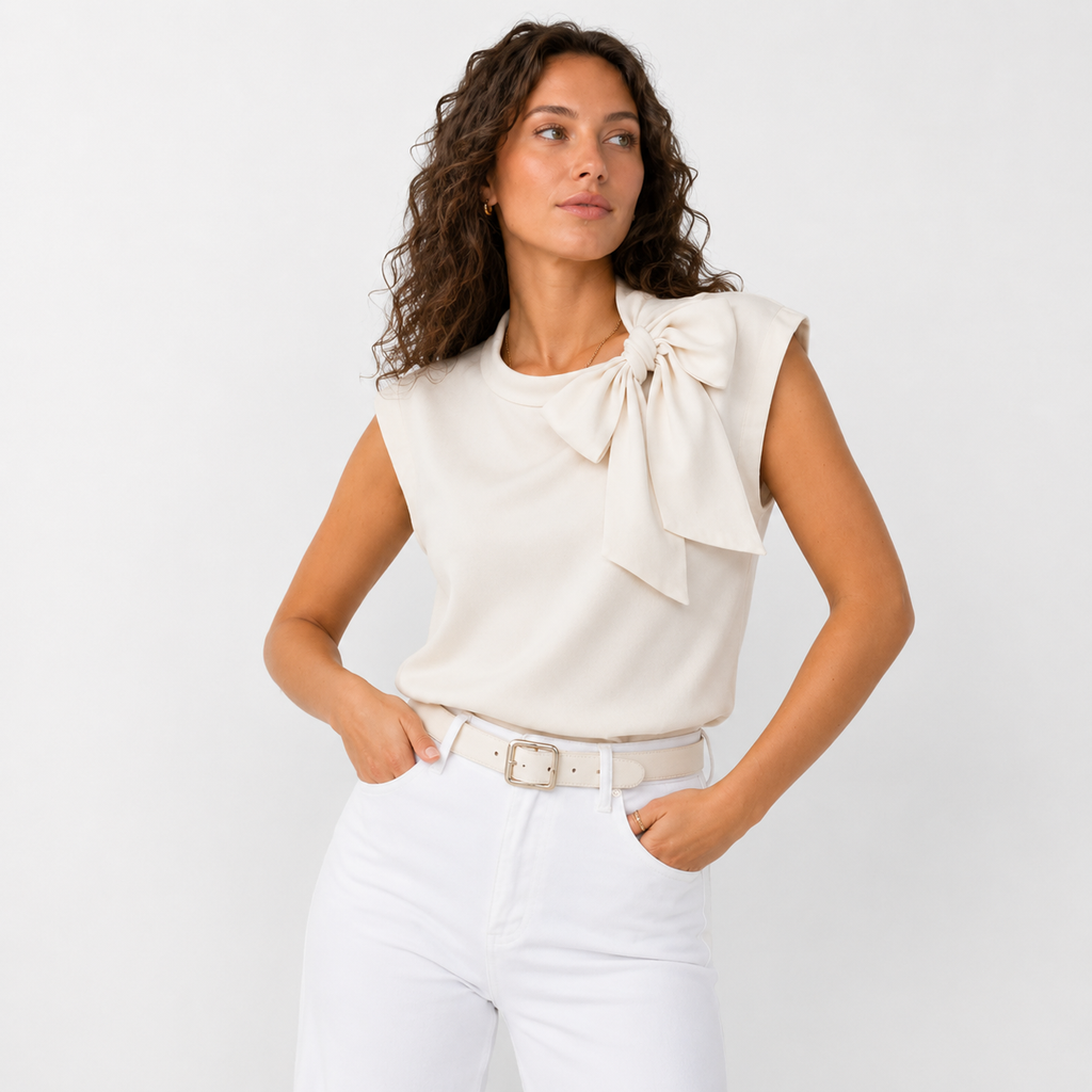 Women's Bow Tie Blouse – Elegant Flowy Dressy Top